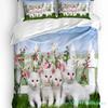 Haustier Katze Niedliche Rosa Nelkenblumen 3tlg. Bettwäscheset Für Schlafzimmer Doppelbett Heimtextil Bettbezug Steppdeckenbezug Kissenbezug