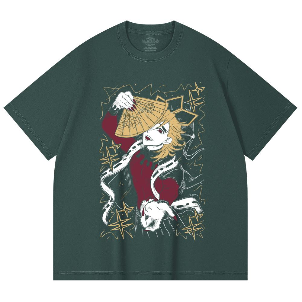 230 g/m² 100% Baumwolle Demon Slayer V39 Doma Druck Unisex Schweres Baumwoll-T-Shirt