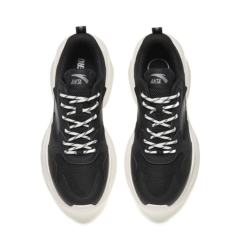 Anta Lifestyle Series Casual Comfortable Non-Slip Wear-Resistant Low-Top Dad Shoes Men sneaker Basic-Black 912528810-4
