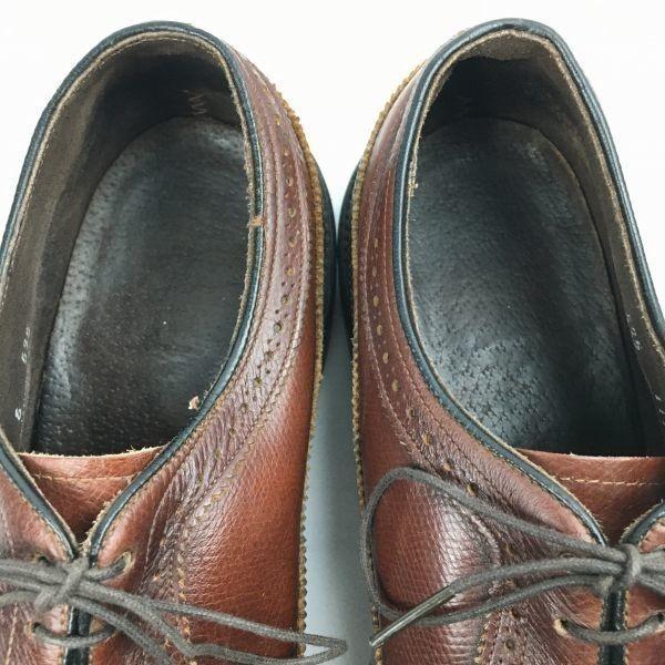 Vintage UFCW Union Made in USA Long Wingtip Shoes Brown Size 10E (27.5-28.0) O'Sullivan Heel Men's(USED)