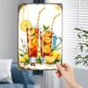 Vintage Summer Drink Metal Tin Sign Retro Iced Tea Lemonade Wall Decor with Lemon Slices Red Berries HeavyDuty IndoorO