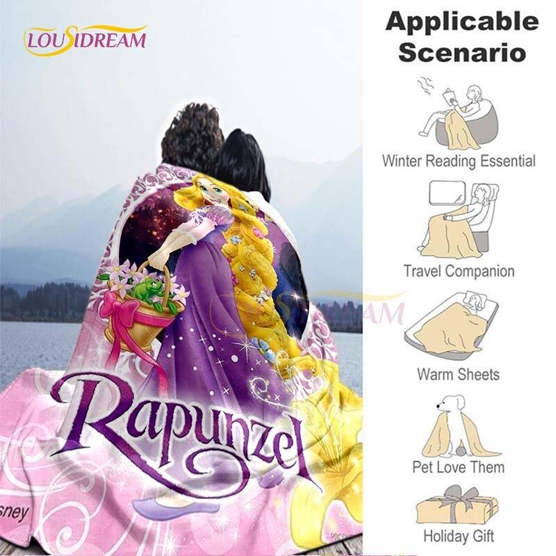 Mooie Prinses Rapunzel Cartoon Deken Anime Plaid Dekens voor Bedden Banken Queen Size Zachte Beddengoedhoes Huisdecoratie Kinder Cadeau