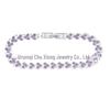 Heart-Shaped Rhinestone Silver-Plated Bracelet: Women's Crystal Fashion Hand Ornament