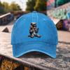 Pc Casual Fashion Trendy Cool Cat Print Washed Baseball Cap Premium Versatile Outdoor Accessory Unisex Duckbill Hat Suitable Fo