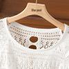 Shechi Women's Hollow-Out Knit Short Sleeve Top