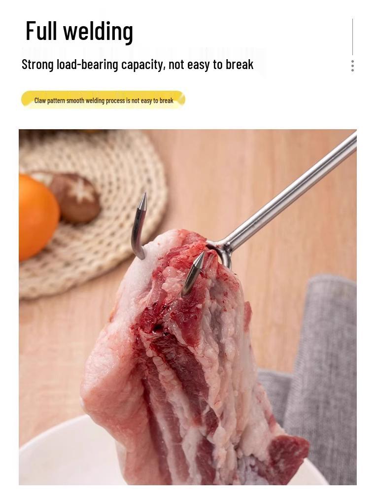 Stainless Steel Meat Hook with Newcomer Discount – Grab Cooked or Braised Meat with Thickened Long Handle