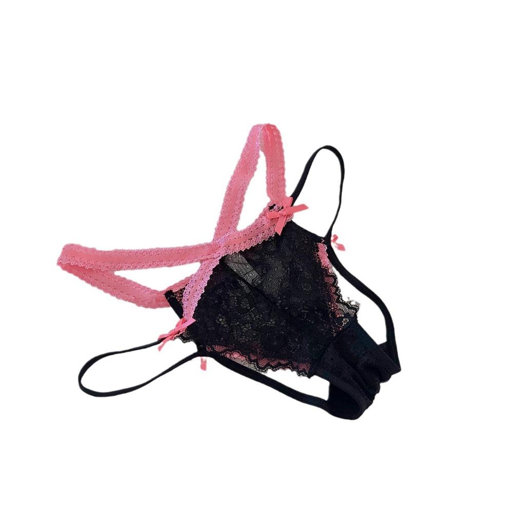 Bow French Style Briefs Mid Waist Women Underwear Lingerie Lace Flower Panties  Gifts