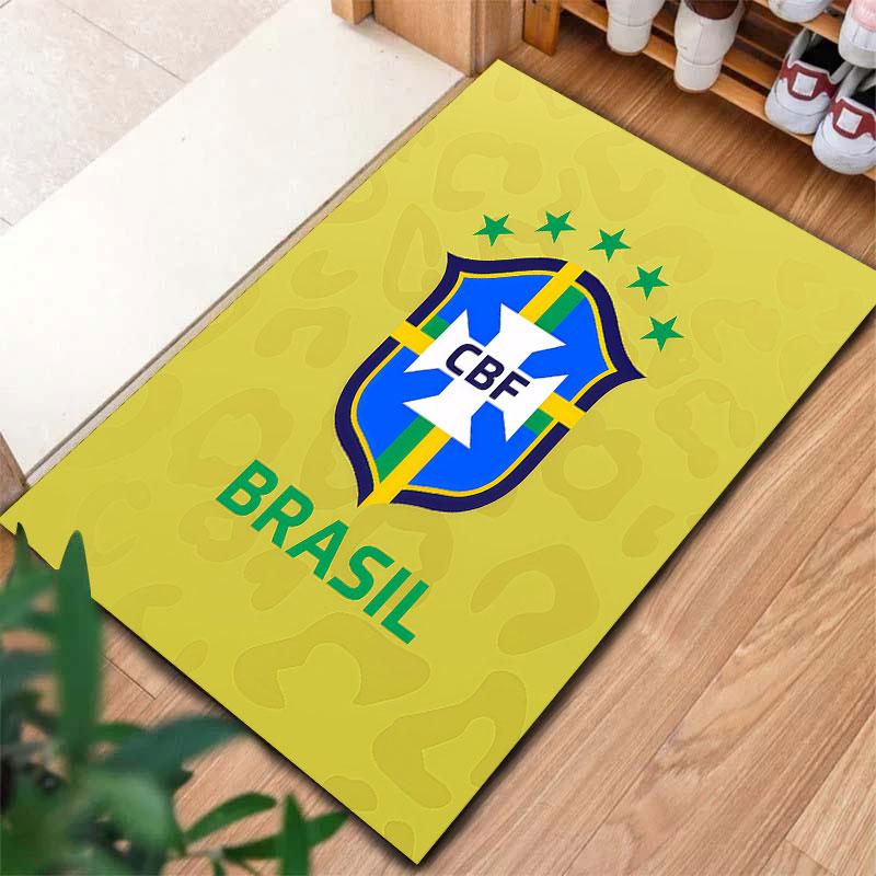 Brazil National Football Team Carpet Rug for Living Room Bedroom Home Sofa Decoration,Kids play Non-slip Floor Mat