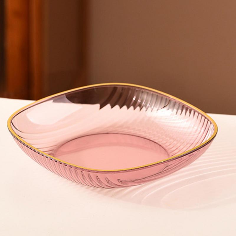 Appetizer Plates Transparent Home Multifunction Small Plates For Cake Reusable Light Luxury Smooth Square Dish For Salad Fruit