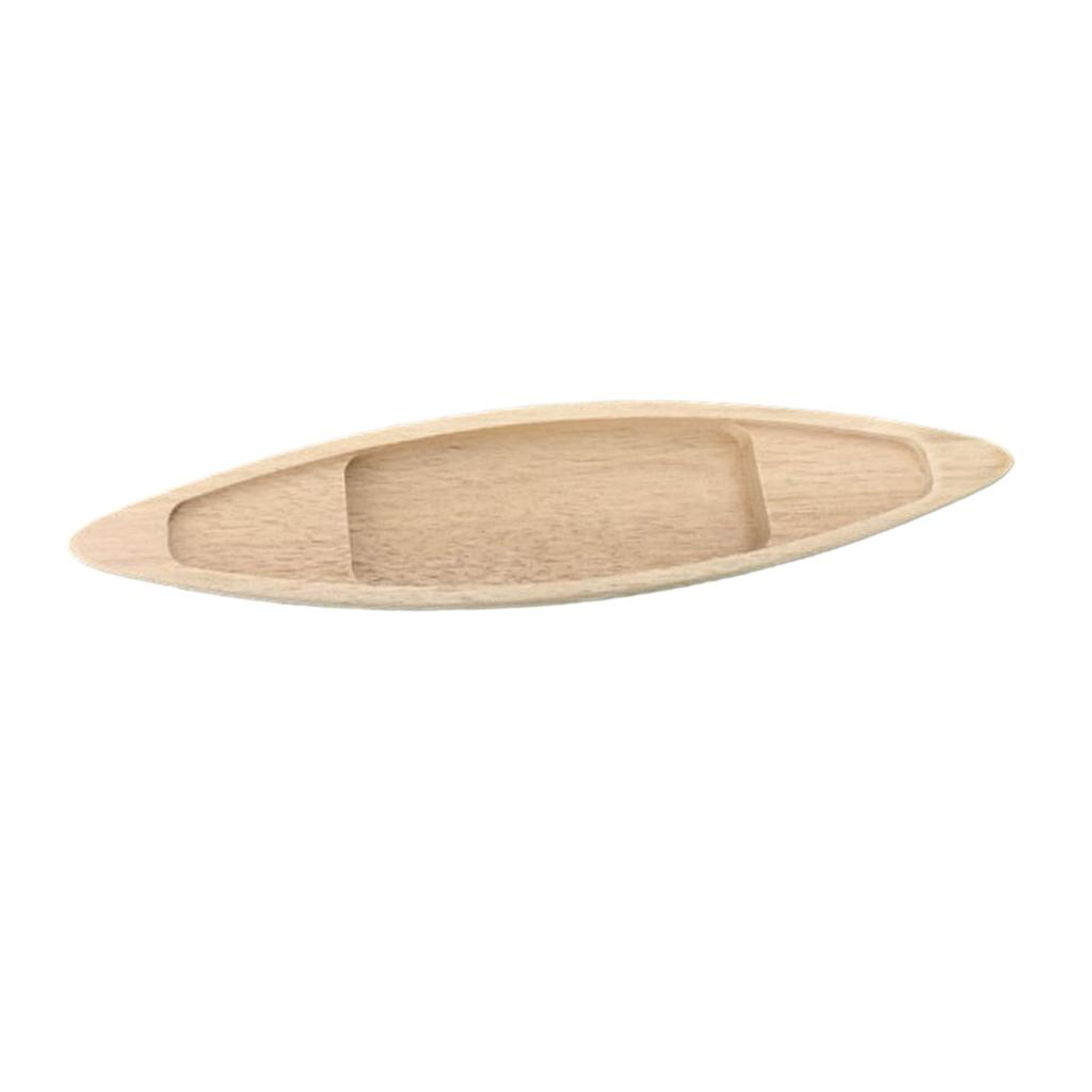 Wooden Fishing Boat Model Toy Decoration Unfinished Bookcase Decor Ornaments Craft for