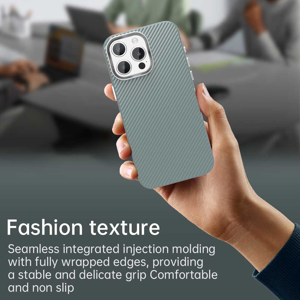 For iPhone 15 Pro Case Cell Phone Hybrid Back Cover Carbon Fiber Texture