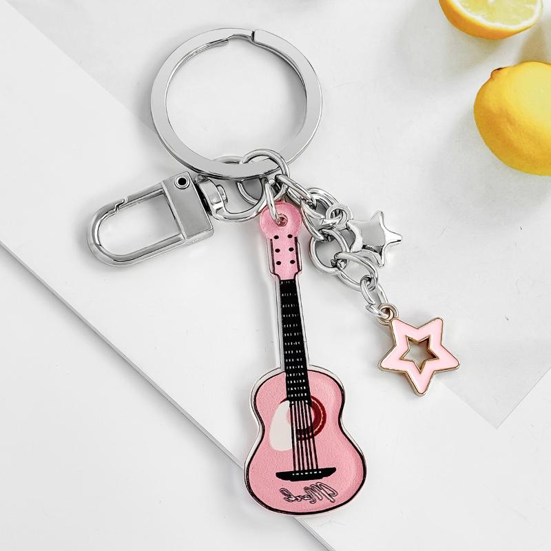 Hiphop Rocková Kytara Klíčenka Cool Módní Punk Harajuku Hudební Klíčenka Přívěsek na Tašku