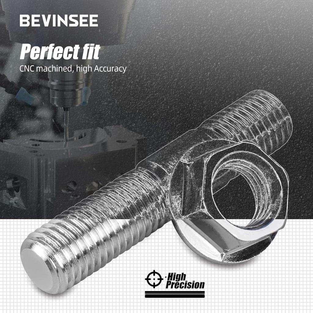 Bevinsee 12 Pairs Exhaust Manifold Stud Nuts Kit Compatible with Honda/Toyota/Nissan, M10-1.25x48mm Stainless Steel Studs & Nuts