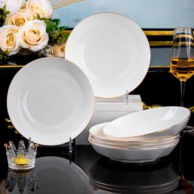 Jingdezhen Keramická bílá diamantová sada jídelních talířů
