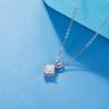 925 Sterling Silver Clavicle Chain Moissanite Pendant Necklace - Japanese Style
