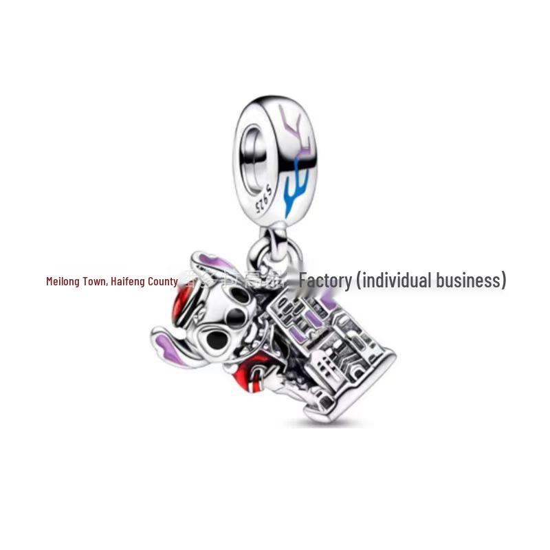 Panjia Srebro S925 Uroczy Kreskówkowy Anime Koralikowy Wisiorek Bransoletka Akcesoria