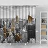 Landscape Shower Curtain New York City Night Scenery Waterproof Bath Curtain Set Polyester With Hook Bathroom Supplies Decorate