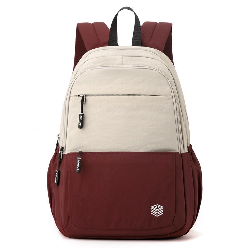 Women's Bag Outdoor Contrast Color Backpack Student Schoolbag Travel Bag