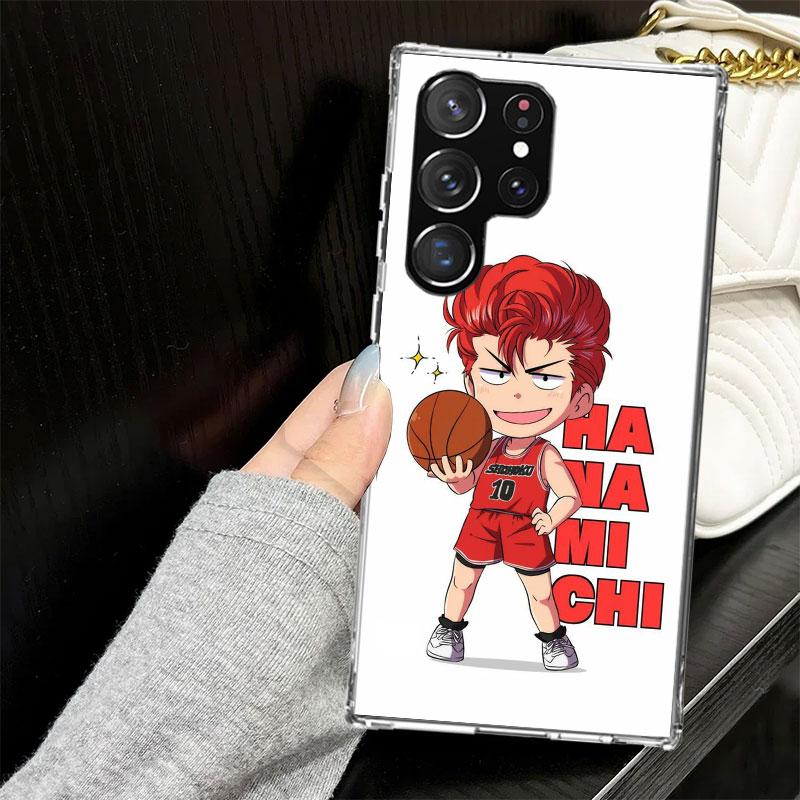 S-SLAM DUNK Cute Case for Samsung Galaxy S25 S24 S23 S22 Ultra Soft Phone Cover S25 Edge S21 Plus S20 FE S10 + Black Cover