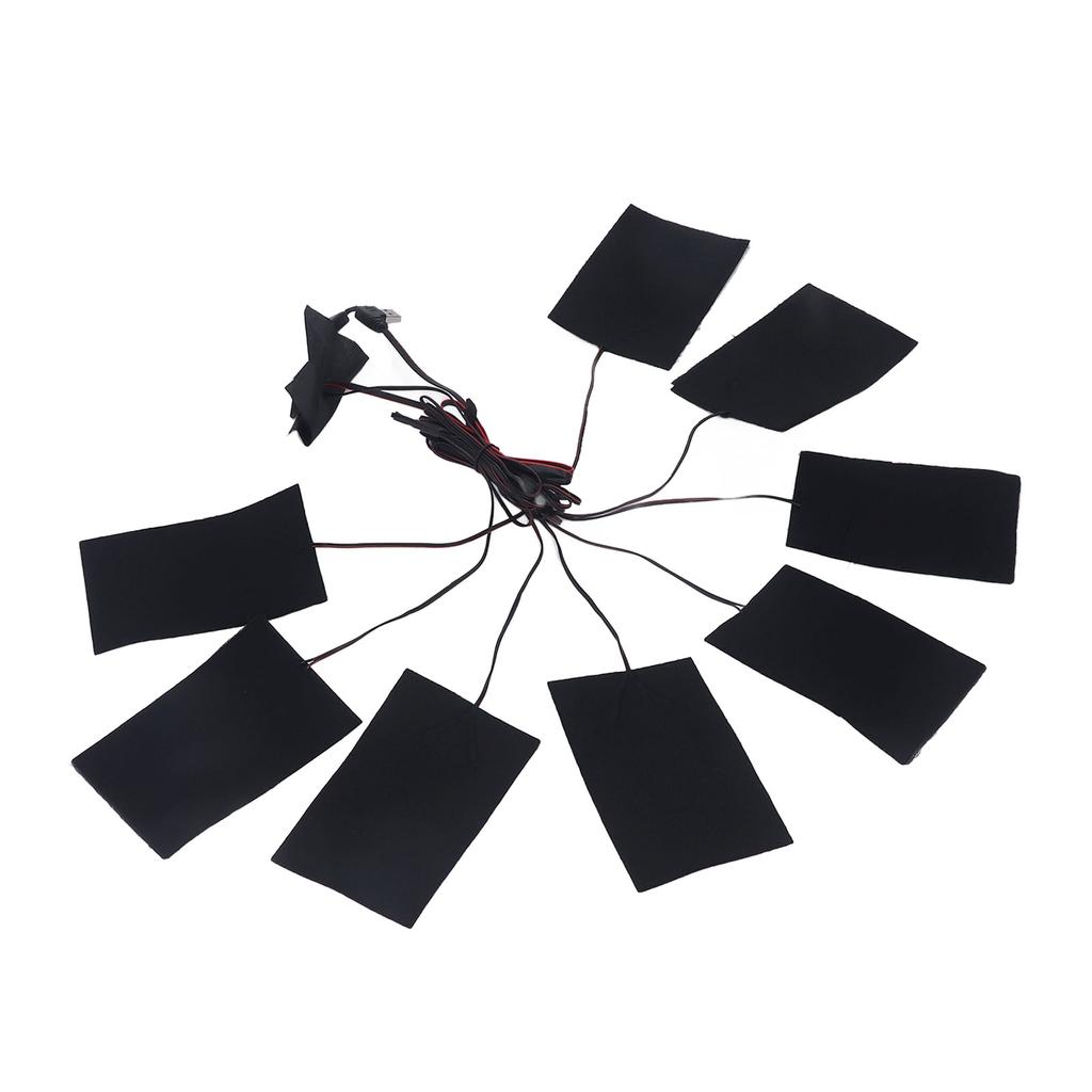 8 In 1 Electric Heating Pads 3 Gears Waterproof Carbon Fiber Heater Sheet USB Powered Clothes Vest