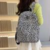 Nylon Students School Bag Retro Large Capacity Backpack Portable Leopard Print Backpack  Travel