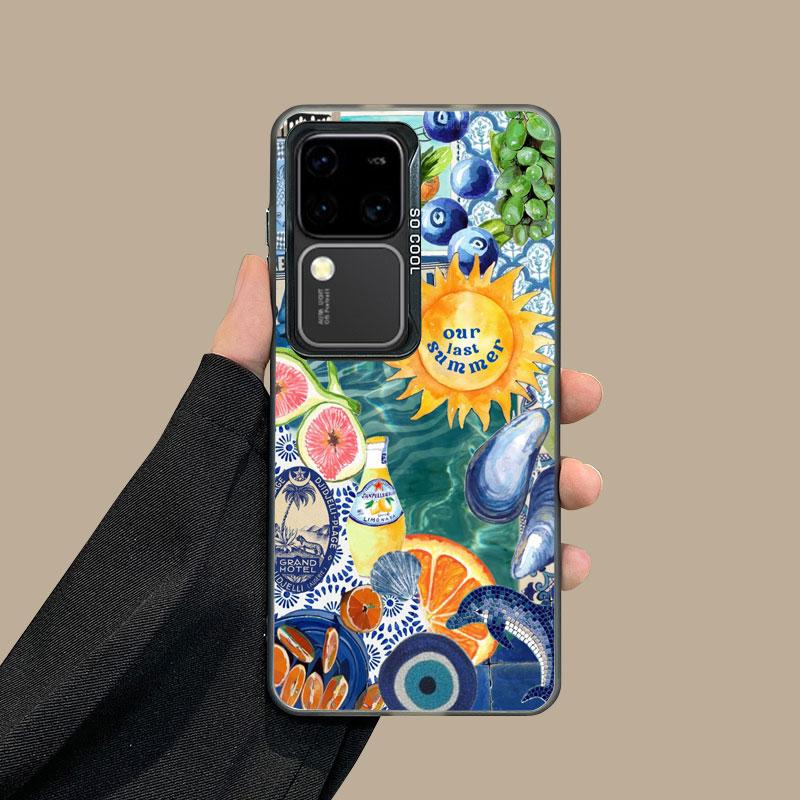 

For Samsung Galaxy S25 S24 S23 S22 Ultra Plus S21 S23 S24 FE Laser Phone Case Colorful Sardine Lobster Fish Ocean Animal Covers Samsung S22