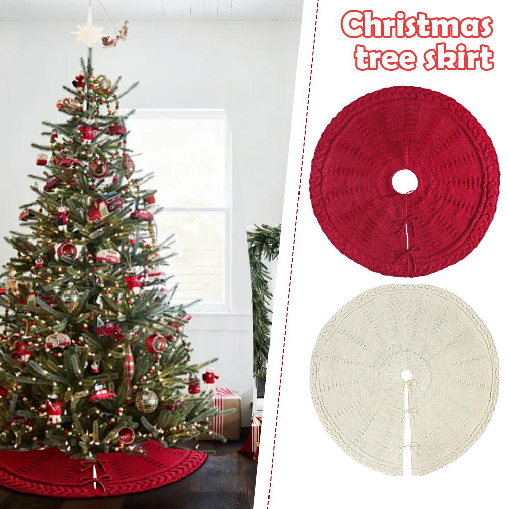 New Product Christmas Tree Skirt Knitted Tree Skirt Apron Christmas Tree Decorations Christmas Gifts Home Decorations
