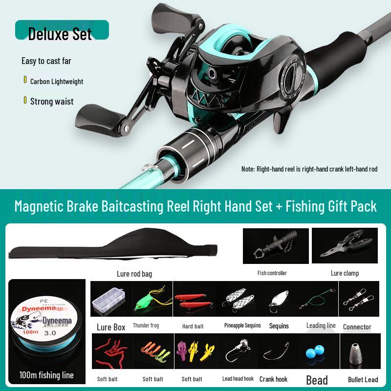 iosn Carbon Lure Fishing Rod & Baitcasting Reel Set