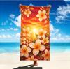 Large Microfiber Beach Towel, Bohemian Tropical Sunset Palm Print, Sand Free & Quick Dry, for Exotic Summer Beach Use