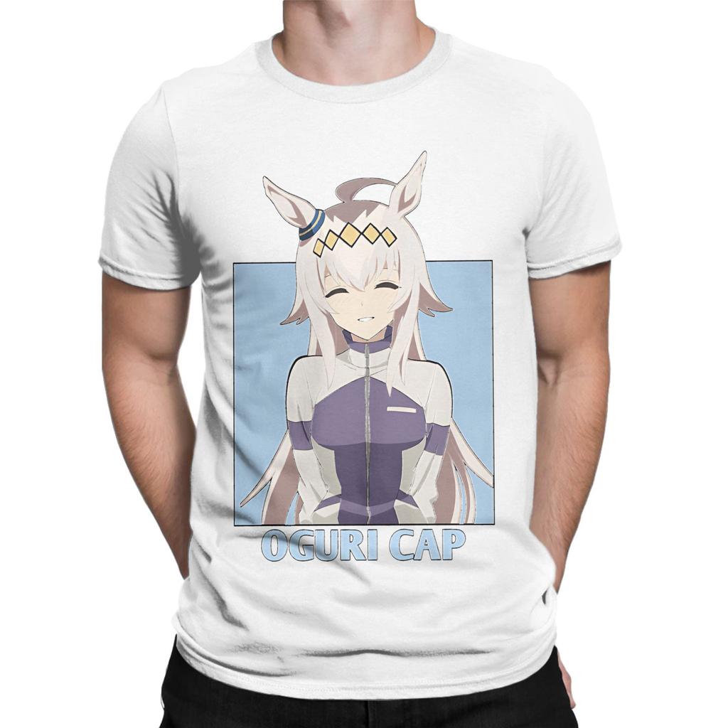 Oguri cap Uma musume T-Shirt Herren Baumwolle Oberteile Neuheit Rundhals Kurzarm