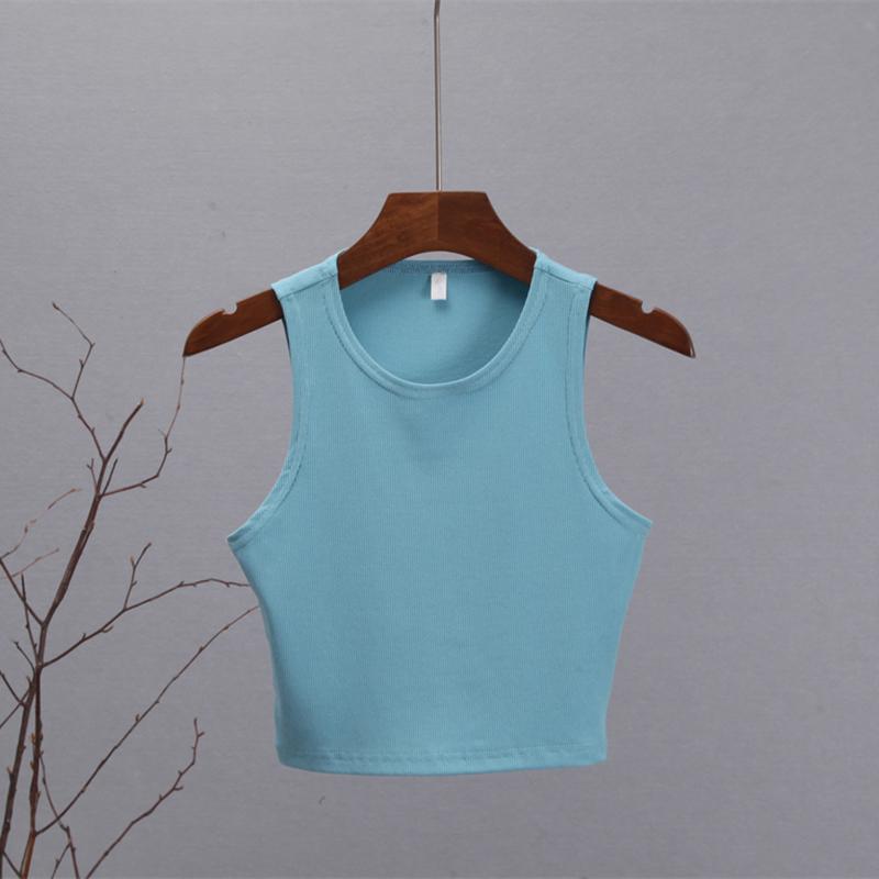 Hirsionsan Summer Solid Short O Neck Knitted Tank Women Casual Skinny Camis Vest Female Sleeveless Shoulderoff Sexy Tops