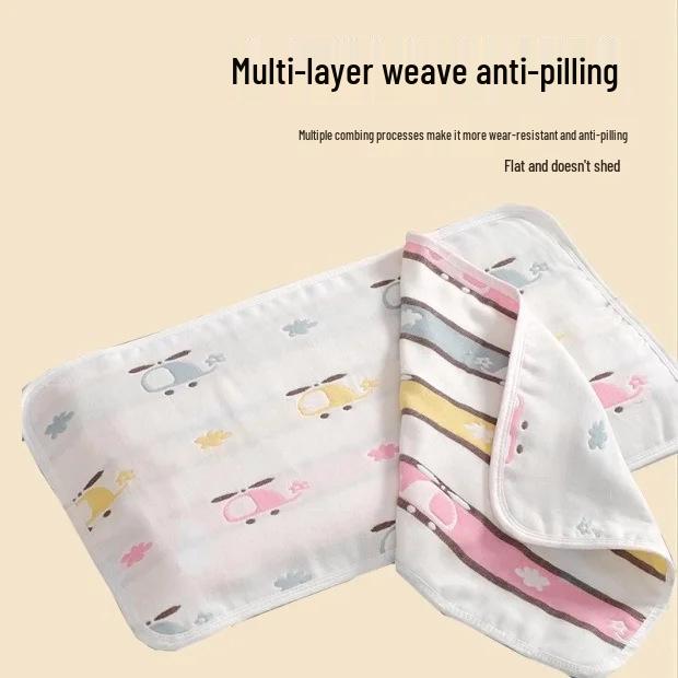 Baby Cotton Gauze Pillow Towel - Breathable, Sweat-Absorbent for Newborns and Kids