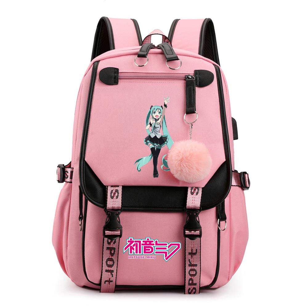 Anime Hatsune Miku Potisk Batoh Školní taška pro Teenagera Studenta Dívku Chlapce Taška na knihy Velká kapacita vodotěsný Cestovní taška Dárek Ruksak