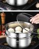 Thickened 304 Stainless Steel Soup & Milk Pot with Steamer for Induction & Gas Cookers