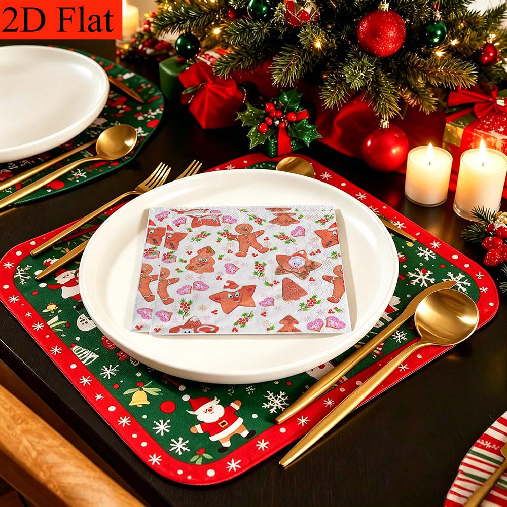 20pcs Disposable Napkins with Christmas Collection Pattern Print for Wedding,Parties,and Daily Use for Thanksgiving Fall Christmas Table Decoration