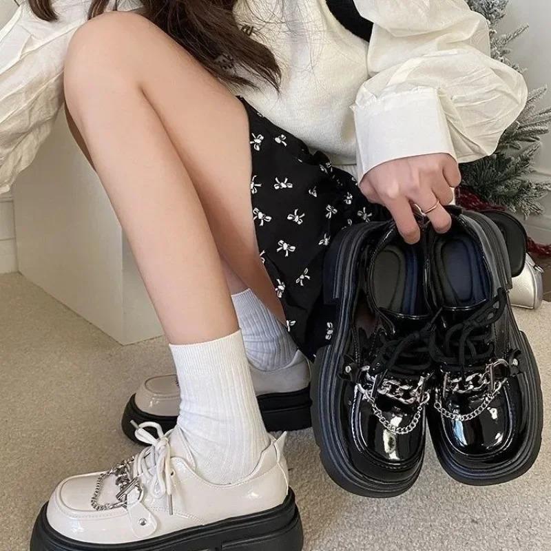 Fashion Platform Round Toe Ladies Pumps Women's Shoes with Medium Heels Chic Point Non Slip on Offer Shoe High Quality Lastest Discount