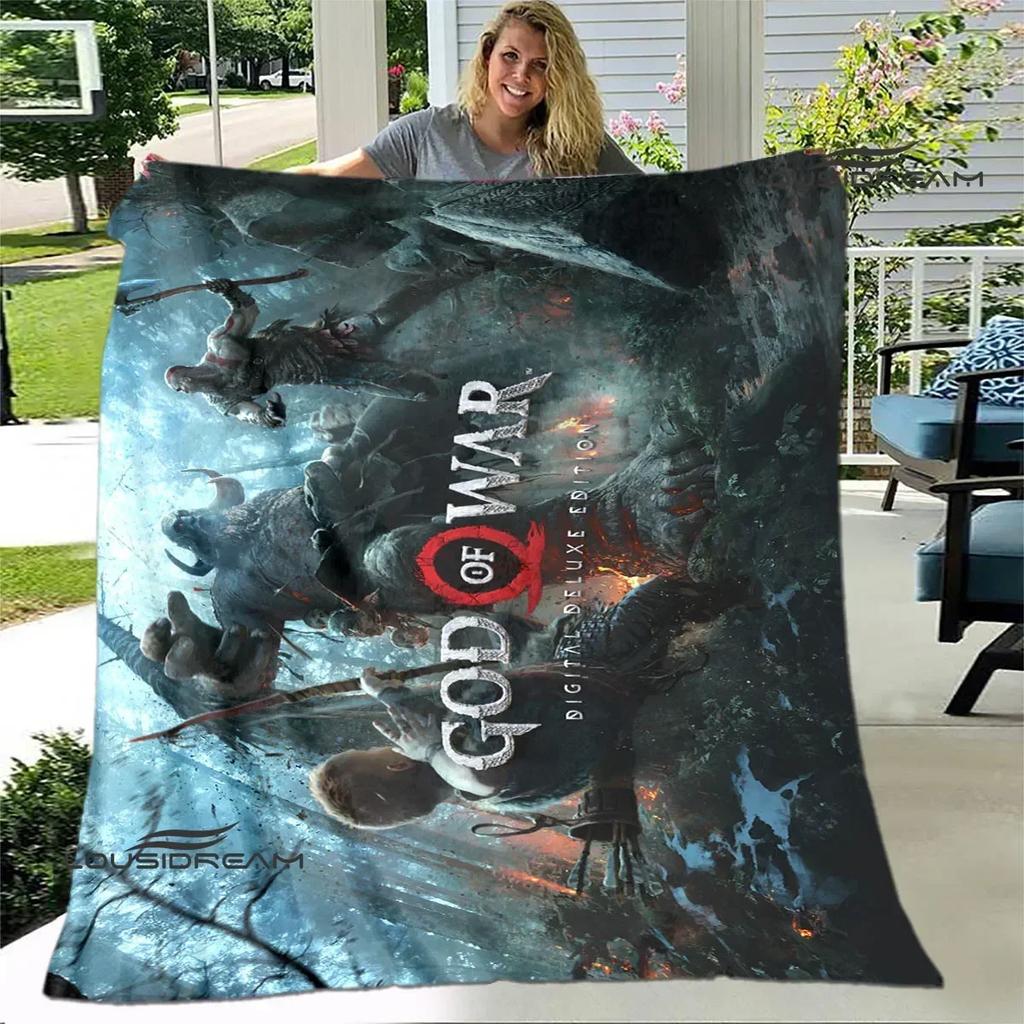 Game God of War Printed Blanket Picnic Blanket Warm Flannel Blankets Home Bed Linings Blankets for Beds Birthday Gift