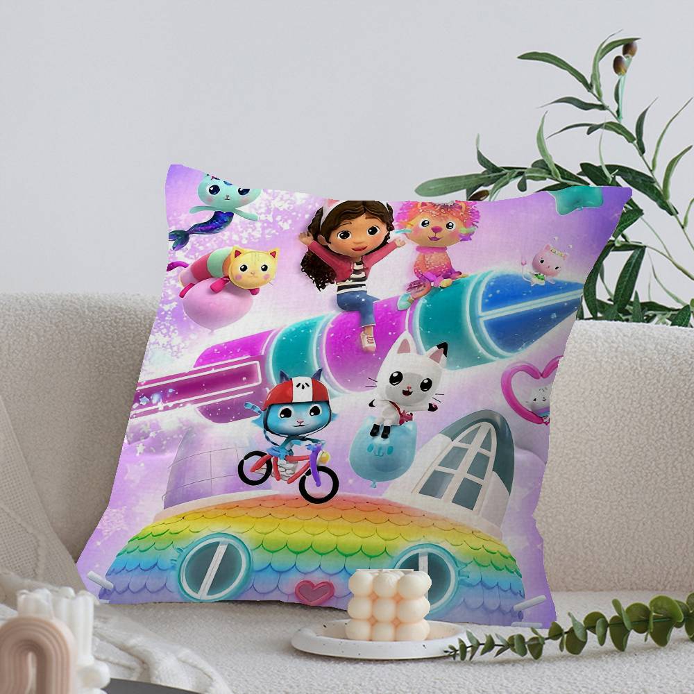 Funny Gabbys Dollhouse Cushion Cover Car Throw Pillow Case For Sofa Car Christmas Gift 40x40cm 45x45cm