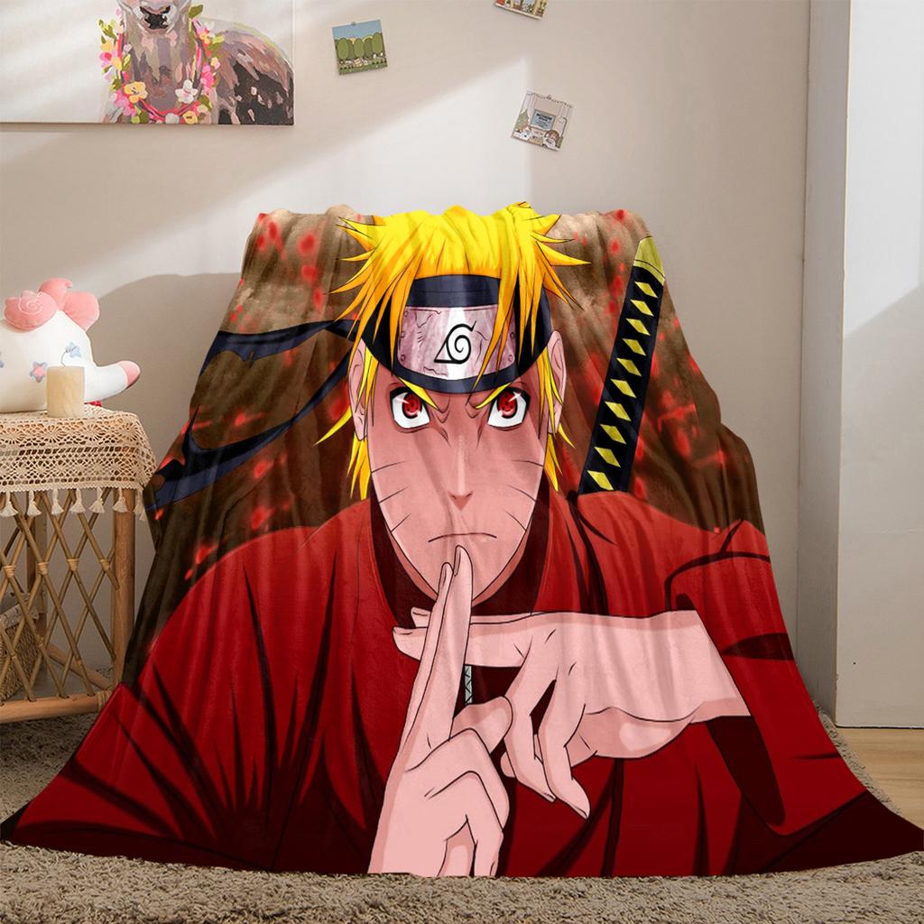 Japanese Anime Cartoon NARUTO Famous Uzumaki Naruto Blanket Soft Home Furnishing Nap Decoration Four Seasons Warm Sherpa Blanket B9