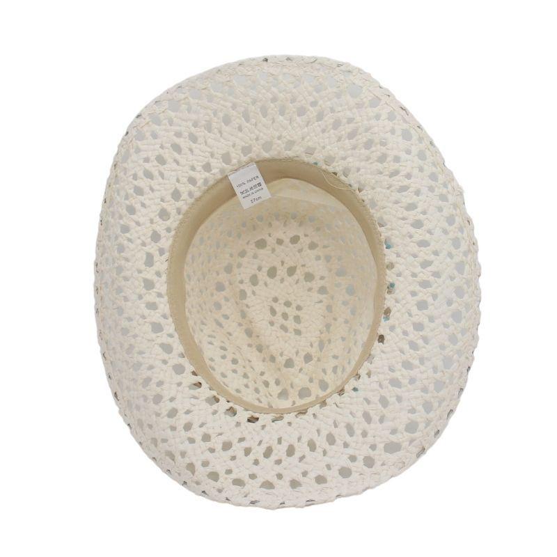 Ethnic Style Hollow Straw Hat Small Fresh Hand-Woven Elegant Idyllic Hawaiian Vacation Seaside Breathable