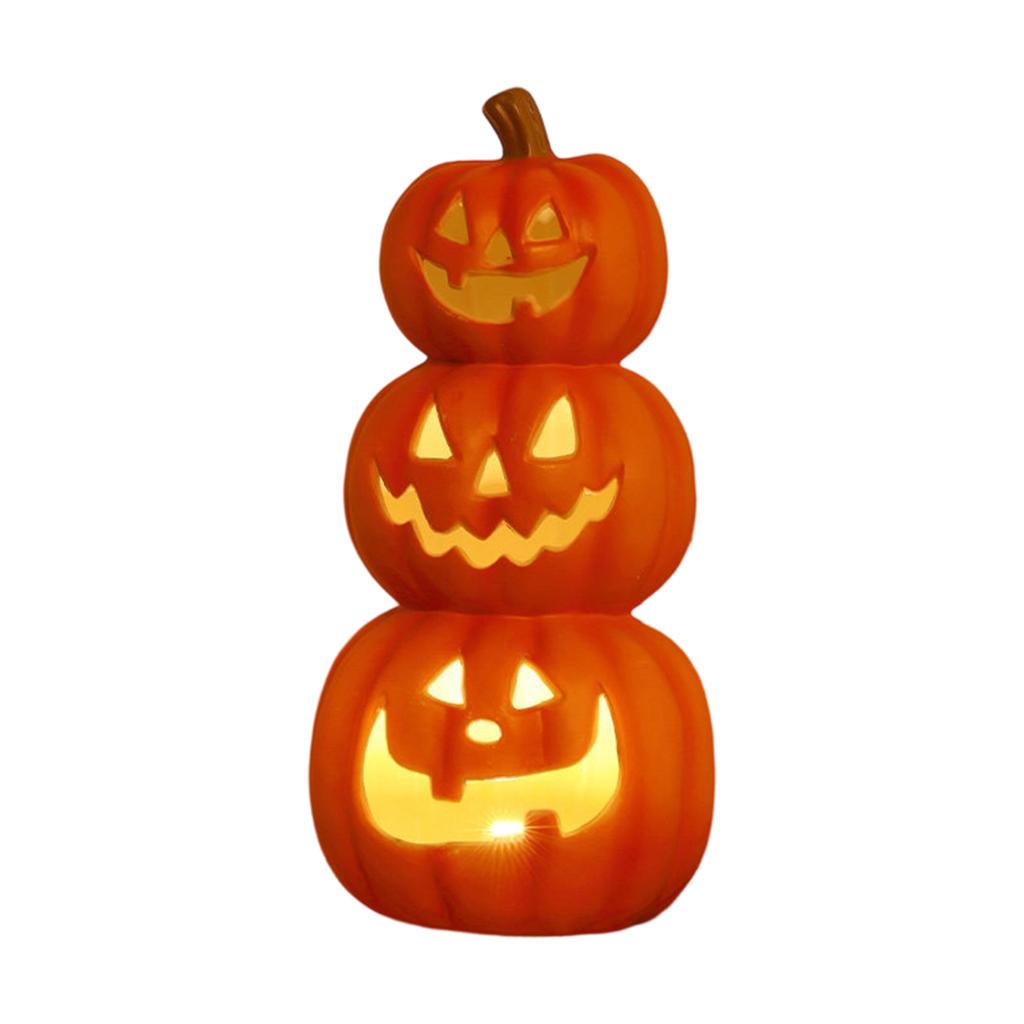 Décoration Citrouille Lumineuse d'Halloween pour Accessoire de Fête Intérieur Extérieur
