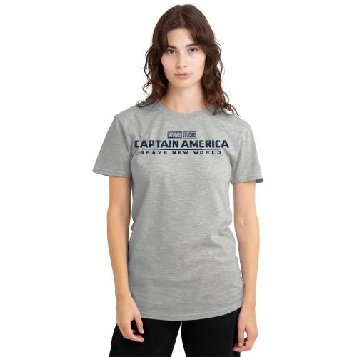 Captain America: Brave New World Unisex Adult Distressed Logo T-Shirt