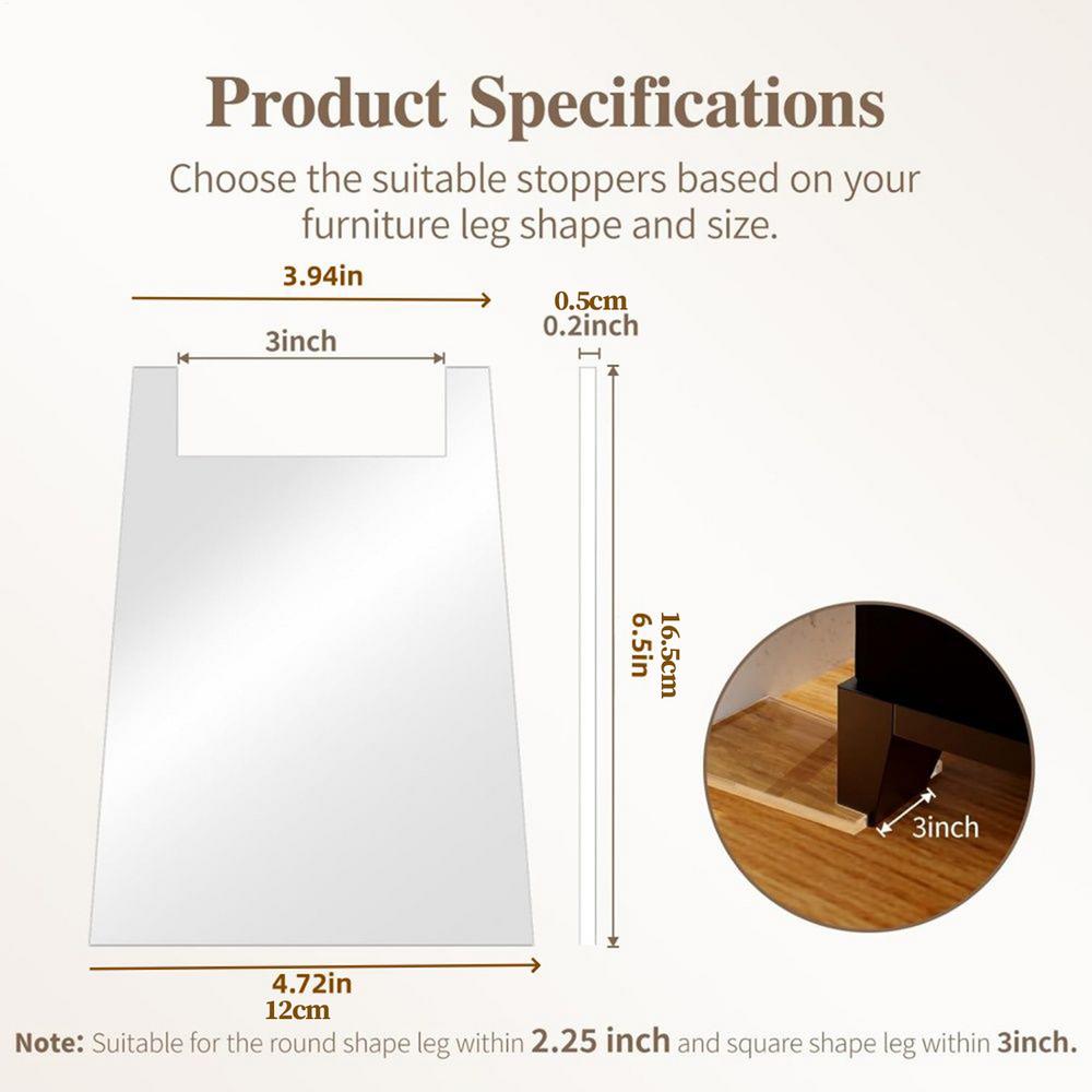 

2 Pieces Clear Acrylic Bumper Couch Wall Spacer Furniture Wall Spacer Wall Protector Bed Wall Spacer for Prevents Fire Risks