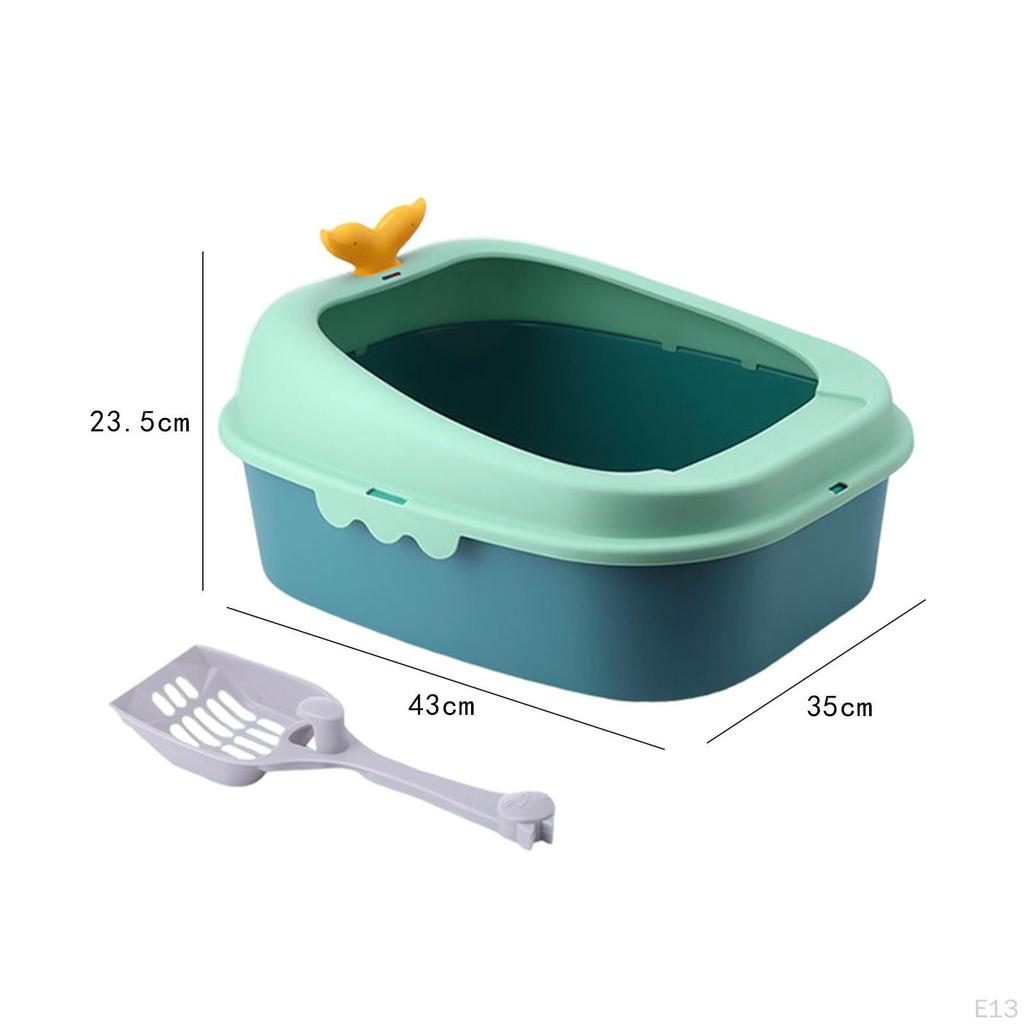 Cat Kitten Potty Toilet Open Top Pet Litter Tray PP Large Space Bedpan High Sided