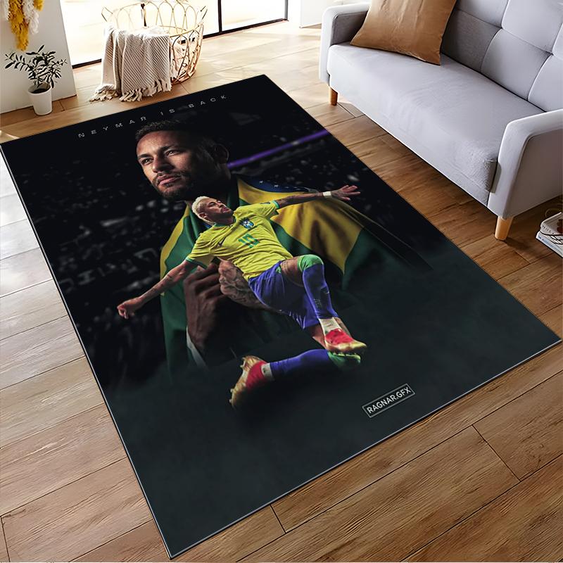 "Brazilian Player Portrait with Bold Design Non-slip rug suitable for living room and bedroom sofas sofas"