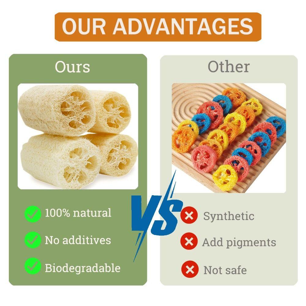 NEW Teeth Cleaning Loofah Toys Fiber-Rich Handmade Rabbit Chew Toys Natural Chewable Texture Hamster Chews Dental Care