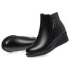 Women Snow Boots Wedge  Large Size Genuine Leather Mom Winter Boots Middle Heel Casual Ladies Short Boots