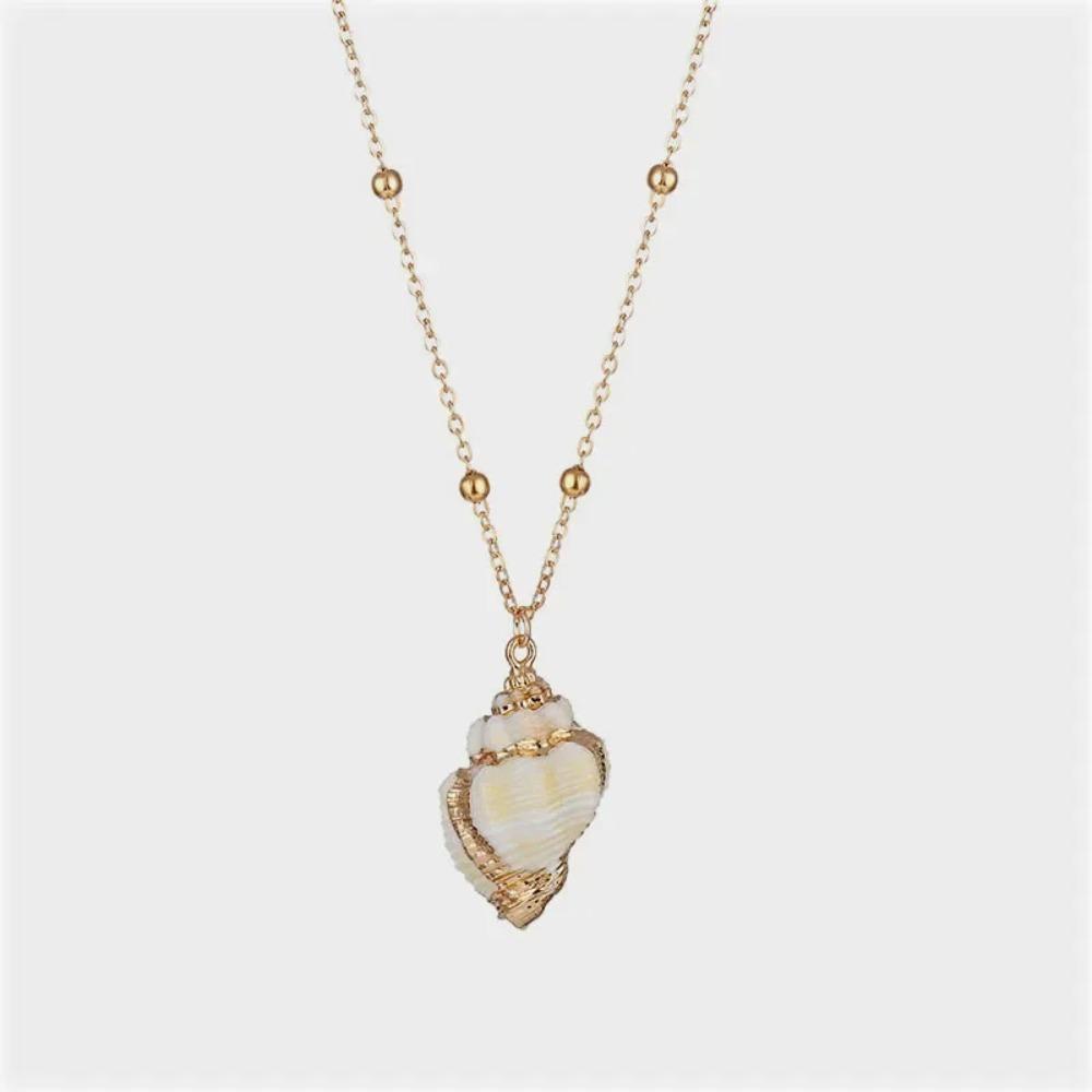 Shell Pendant Necklace Natural Shell Gold Color Cowrie Women Best Friend Shellfish Seashell Necklace Bohemian Jewelry for Femme