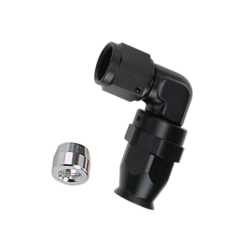 AN10 PTFE Fuel Hose Fitting Adapter Oil Cooler Fuel Pipe Line Forged Type Swivel Hose End Fitting 45°Degree 90°Degree Black 10AN