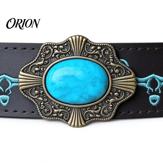Cowboy Hat Band Ethnic Style Band, Durable PU Leather Embroidered DIY Decoration Strap, Adjustable Decorative Belt for Wide Brim Hats Vintage Strap